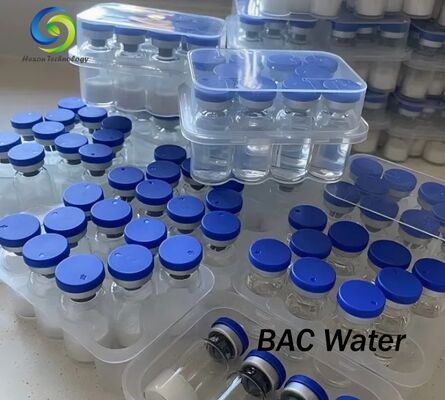 Eau bactériostatique liquide de haute pureté pour préparation de laboratoire, reconstitution, flacons multi-tailles clairs et stables