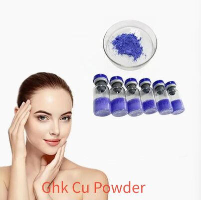 Poudre de peptide de cuivre GHK-Cu de haute pureté pour la recherche en soins de la peau Tripeptide-1 de cuivre Ingrédient cosmétique Peptide bleu Qualité stable