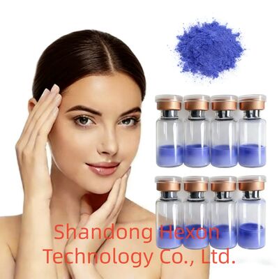 Poudre de peptide Copper Tripeptide 1 de haute pureté CAS 49557-75-7 Matériau de base de peptide de cuivre pour les formulations de soins de la peau et anti-âge