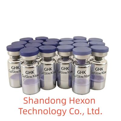 Flacons de peptide de cuivre GHK-Cu, poudre lyophilisée 50mg 100mg, pour la recherche sur les soins de la peau, vente en gros