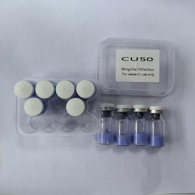 Poudre de peptide de cuivre GHK-Cu de qualité supérieure pour la formulation cosmétique Tripeptide-1 de cuivre Matériau brut Peptide bleu de haute pureté de qualité stable de recherche