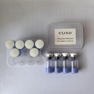 Poudre de peptide de cuivre GHK-Cu de haute pureté pour applications cosmétiques Tripeptide de cuivre-1 matière première ingrédient de peptide bleu qualité stable