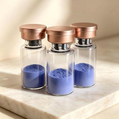 Poudre de peptide de cuivre GHK-Cu de haute pureté pour les soins de la peau Formule de tripeptide de cuivre-1 matière première cosmétique Complexe de peptide bleu Qualité fiable