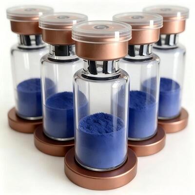 High Purity GHK-Cu Copper Peptide Powder for Skin Care Research Copper Tripeptide-1 Cosmetic Ingredient Blue Peptide Stable Formula Performance